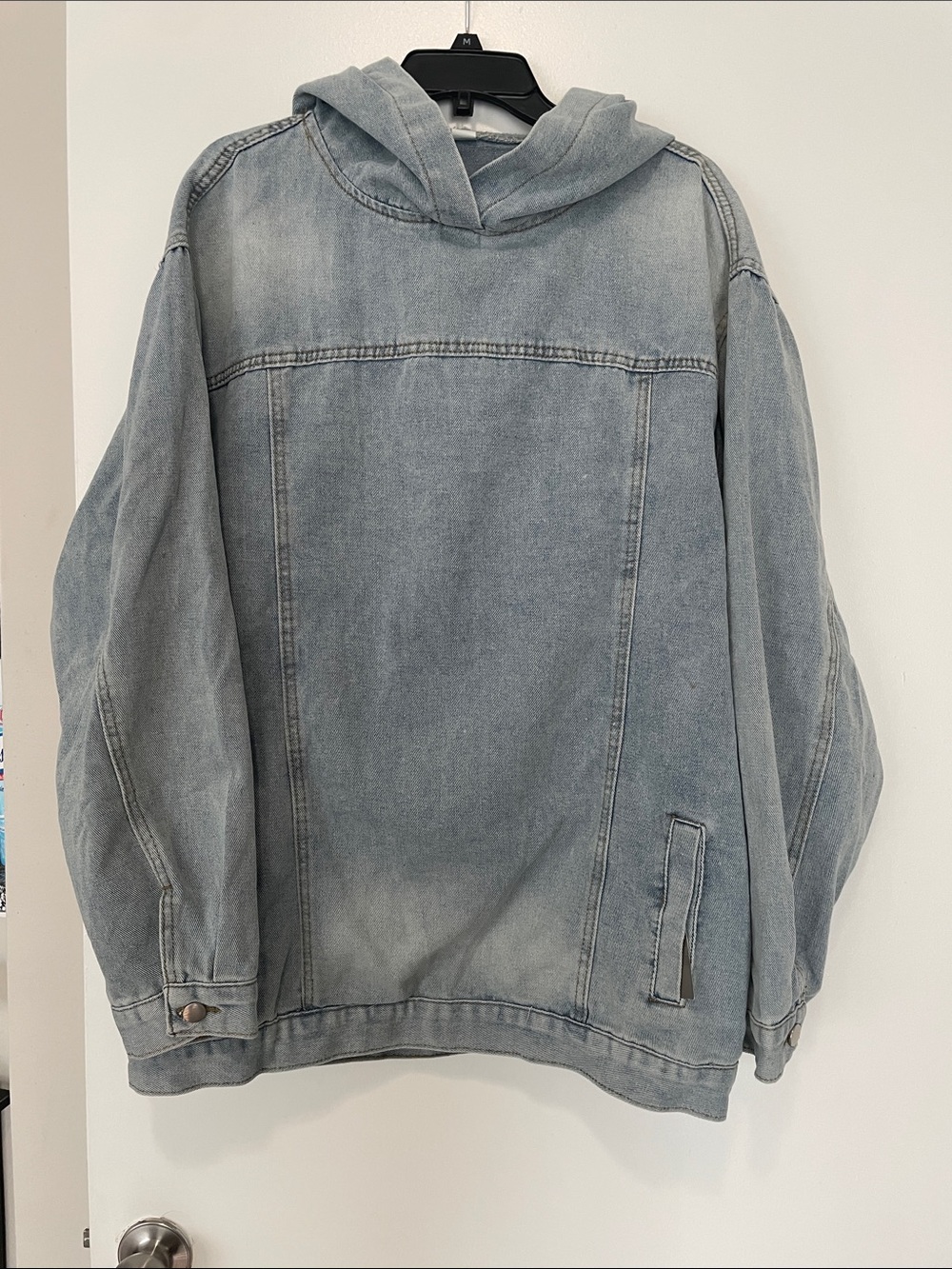 Women’s Light Wash Denim Hooded Jacket - Unbranded